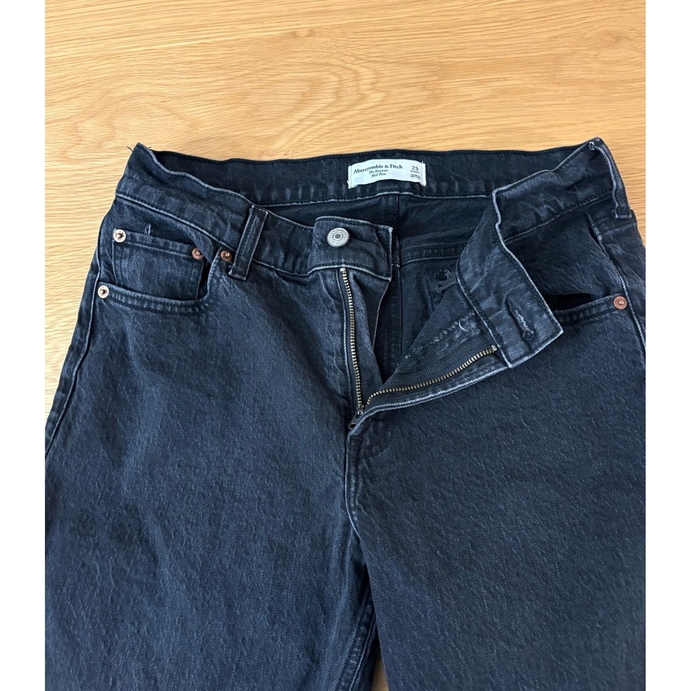 Abercrombie & Fitch The Bootcut Mid Rise Jeans Washed Black 29 Short Womens - Picture 3 of 7